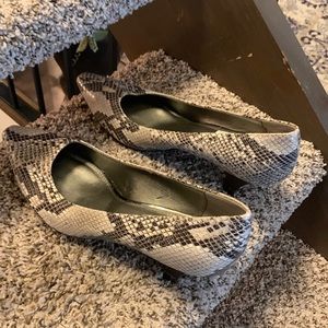 Joan and David tan and brown animal print.  Size 11B.